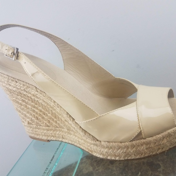 Banana Republic Tan Wedge Espadrille Heels 9.5M - Picture 1 of 7